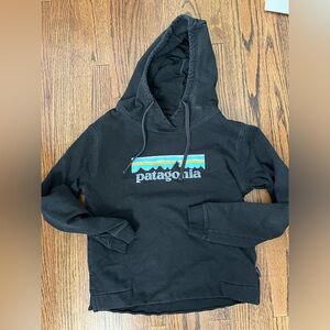 Patagonia Black Cropped Hoodie Sweatshirt